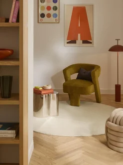 Alfombra redonda de algodón artesanal Lora