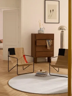 Alfombra redonda de algodón artesanal Lora