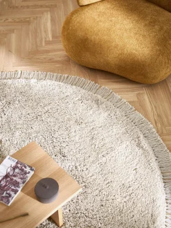 Alfombra redonda de pelo largo con flecos Dreamy