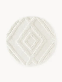 Alfombra redonda de pelo largo texturizada Magda