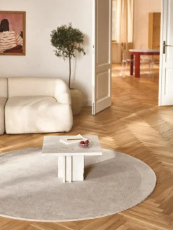 Alfombra redonda de pelo corto Kari