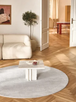 Alfombra redonda de pelo corto Kari