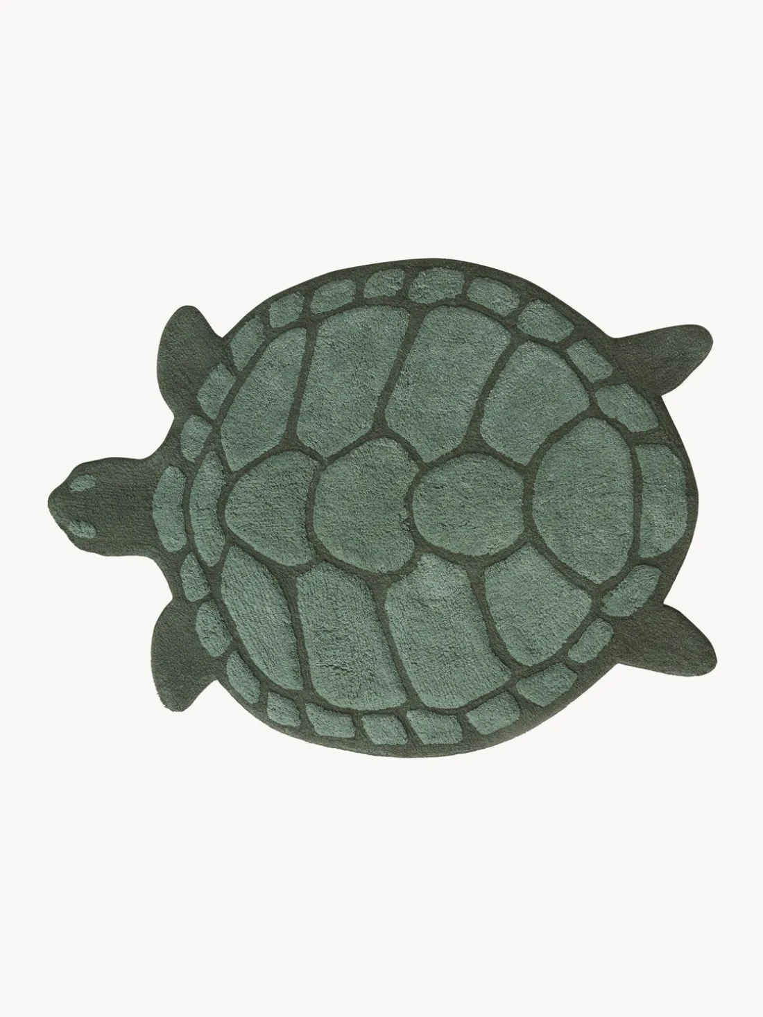 Alfombrilla de baño de algodón orgánico en forma de tortuga Lazy