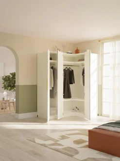 Armario esquinero modular Simone, 3 puertas (165 cm), variantes diferentes