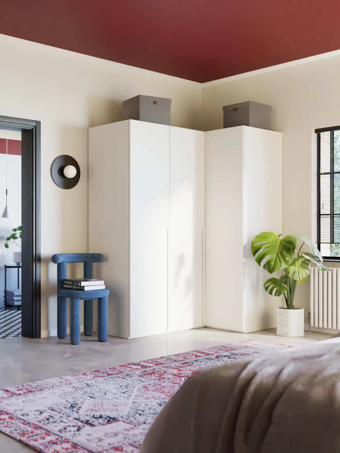 Armario esquinero modular Leon, 3 puertas (165 cm), diferentes variantes