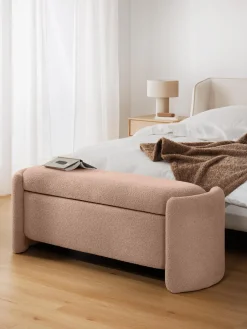 Banco de borreguillo con espacio de almacenamiento Benji