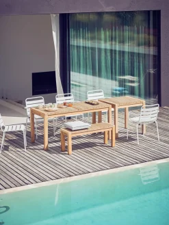 Banco de jardín de madera de teca Samoa, 102 cm