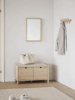 Banco de madera de roble con cajones Hillmond