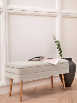 Banco de terciopelo con espacio de almacenamiento Pavlina