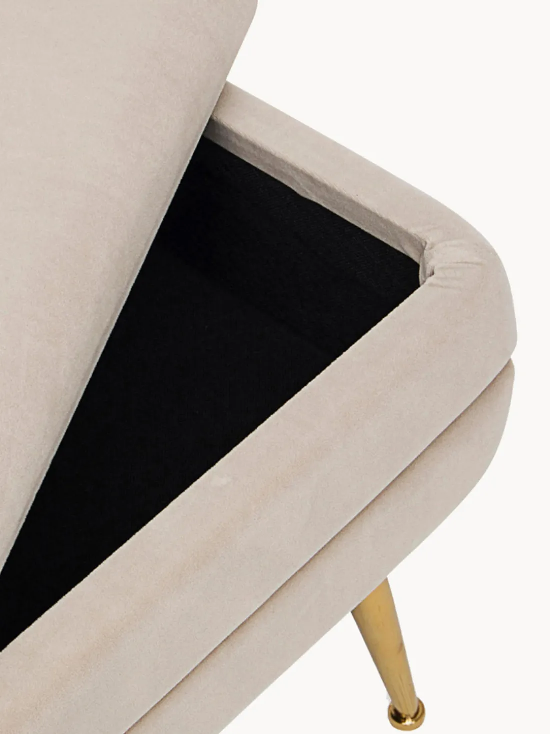 Banco de terciopelo con espacio de almacenamiento Pavlina