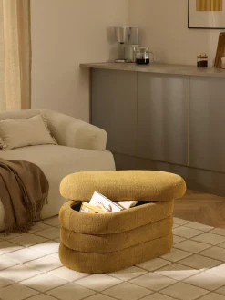 Banco pequeño tapizado con espacio de almacenamiento Alto