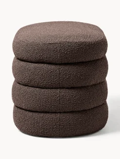 Banco pequeño tapizado en tejido bouclé con espacio de almacenamiento Alto