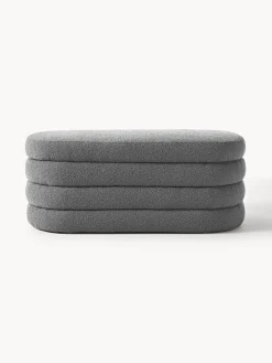 Banco tapizado en tejido bouclé Alto