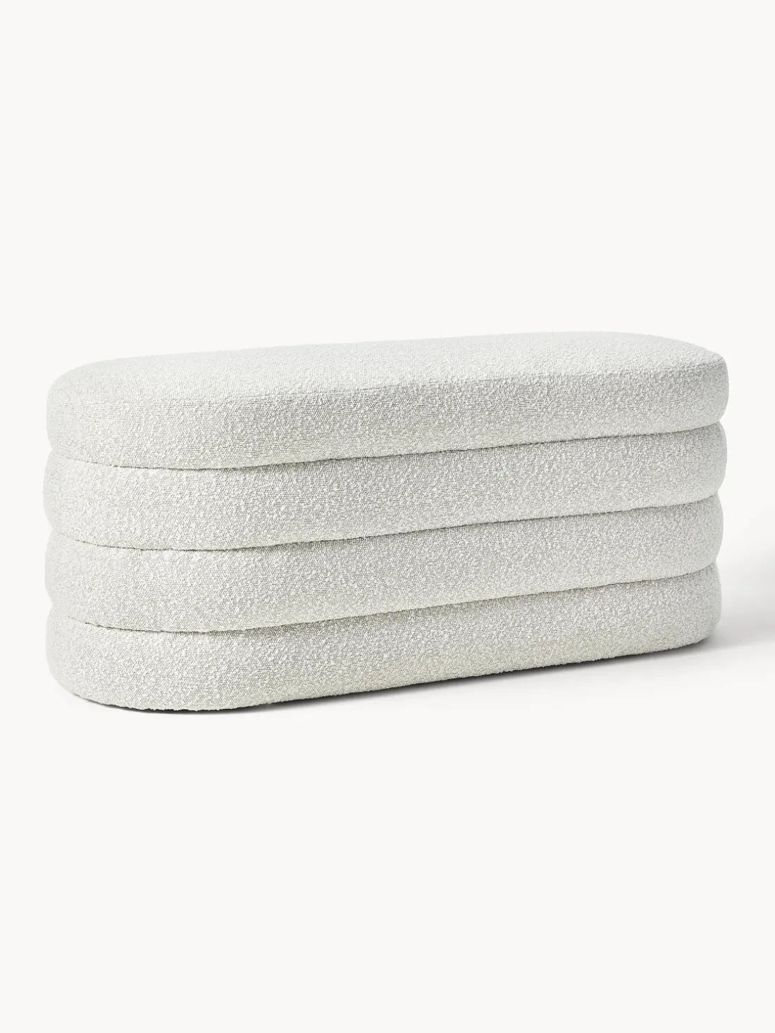 Banco tapizado en tejido bouclé Alto