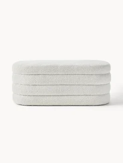 Banco tapizado en tejido bouclé Alto