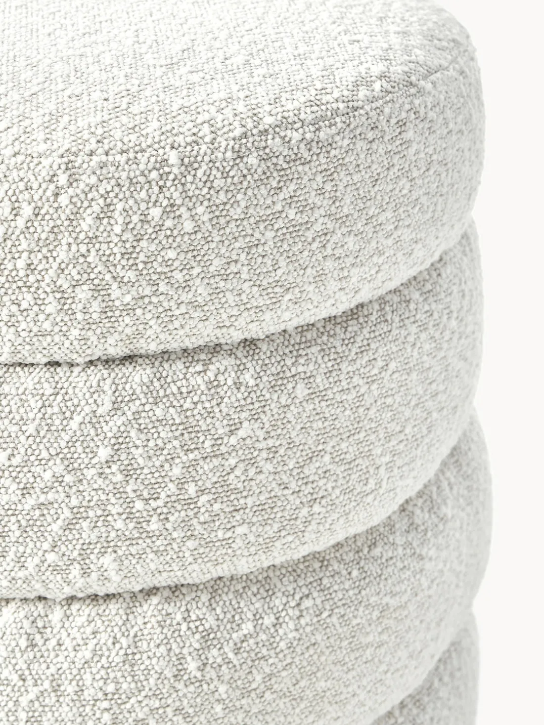 Banco tapizado en tejido bouclé Alto