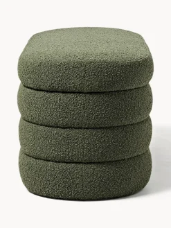 Banco tapizado en tejido bouclé con espacio de almacenaje Alto