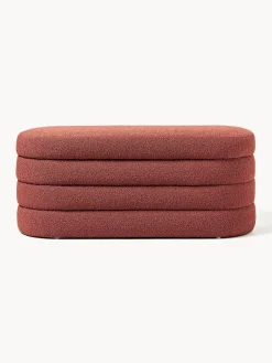 Banco tapizado en tejido bouclé con espacio de almacenaje Alto