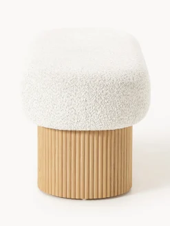 Banco tapizado en tejido borreguillo bouclé con espacio de almacenamiento Nala