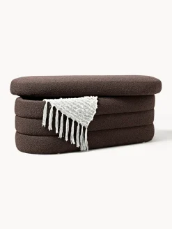 Banco tapizado en tejido bouclé con espacio de almacenamiento Alto