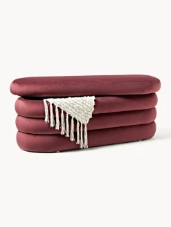 Banco tapizado en terciopelo con espacio de almacenaje Alto