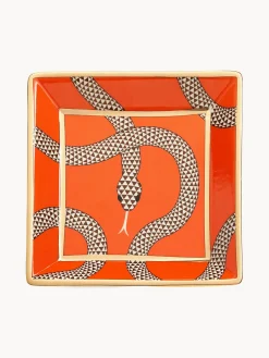 Bandeja decorativa de porcelana con oro Eden