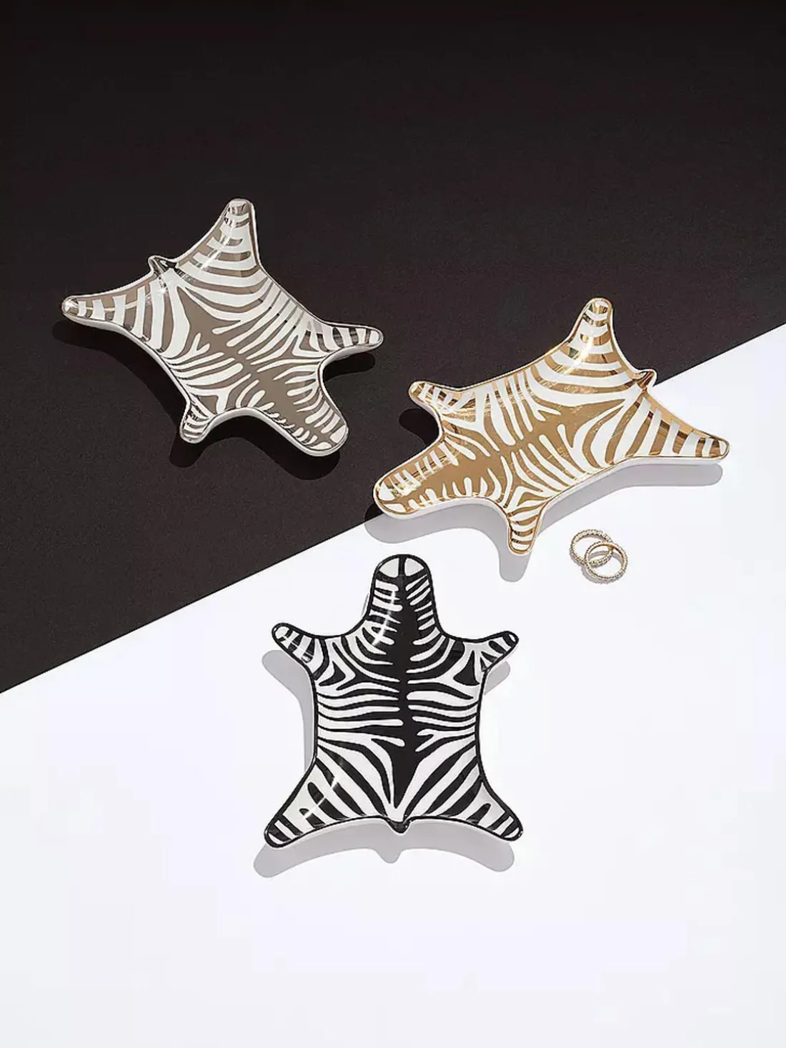 Bandeja decorativa de porcelana Zebra