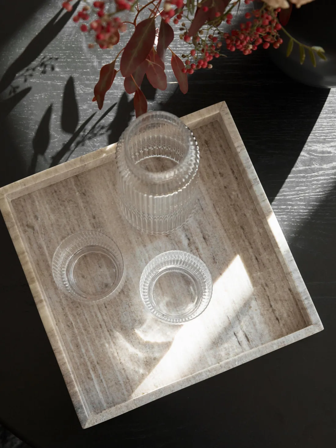 Bandeja decorativa pequeña de mármol Venice