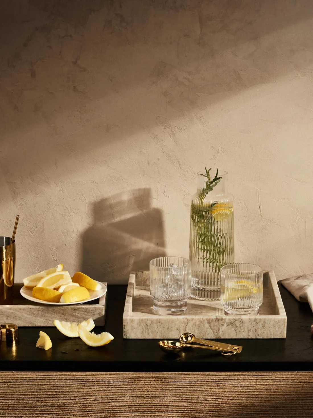 Bandeja decorativa pequeña de mármol Venice