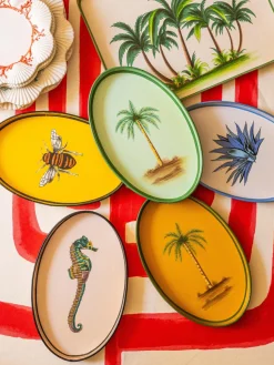 Bandeja decorativa pintada a mano con motivo de abeja Fauna