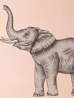 Bandeja decorativa pintada a mano con motivo de elefante Fauna