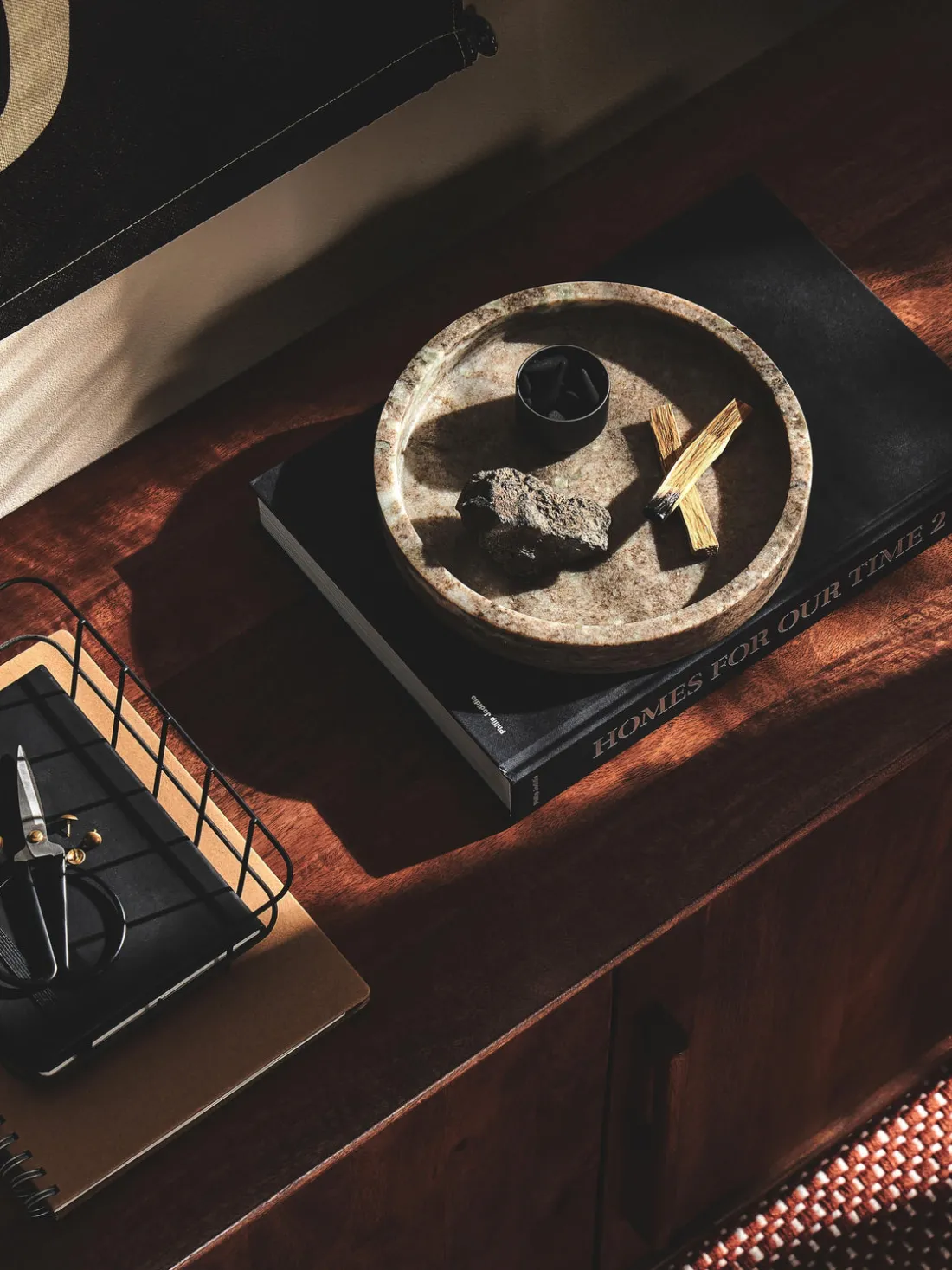 Bandeja redonda decorativa de mármol Venice