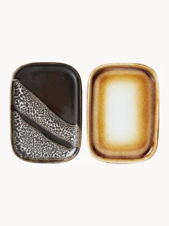 Bandejas artesanales de gres 70's, 2 uds.