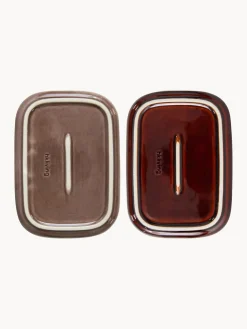 Bandejas artesanales de gres 70's, 2 uds.