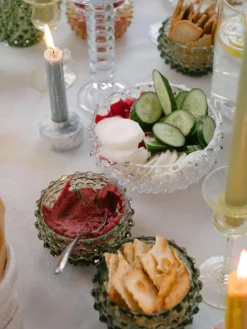 Bol de vidrio soplado Hobnail