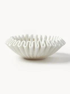 Bol decorativo artesanal de mármol Santorini, Ø 31 cm