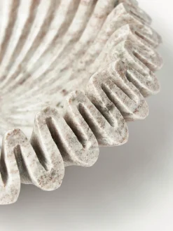 Bol decorativo artesanal de mármol Santorini, Ø 31 cm