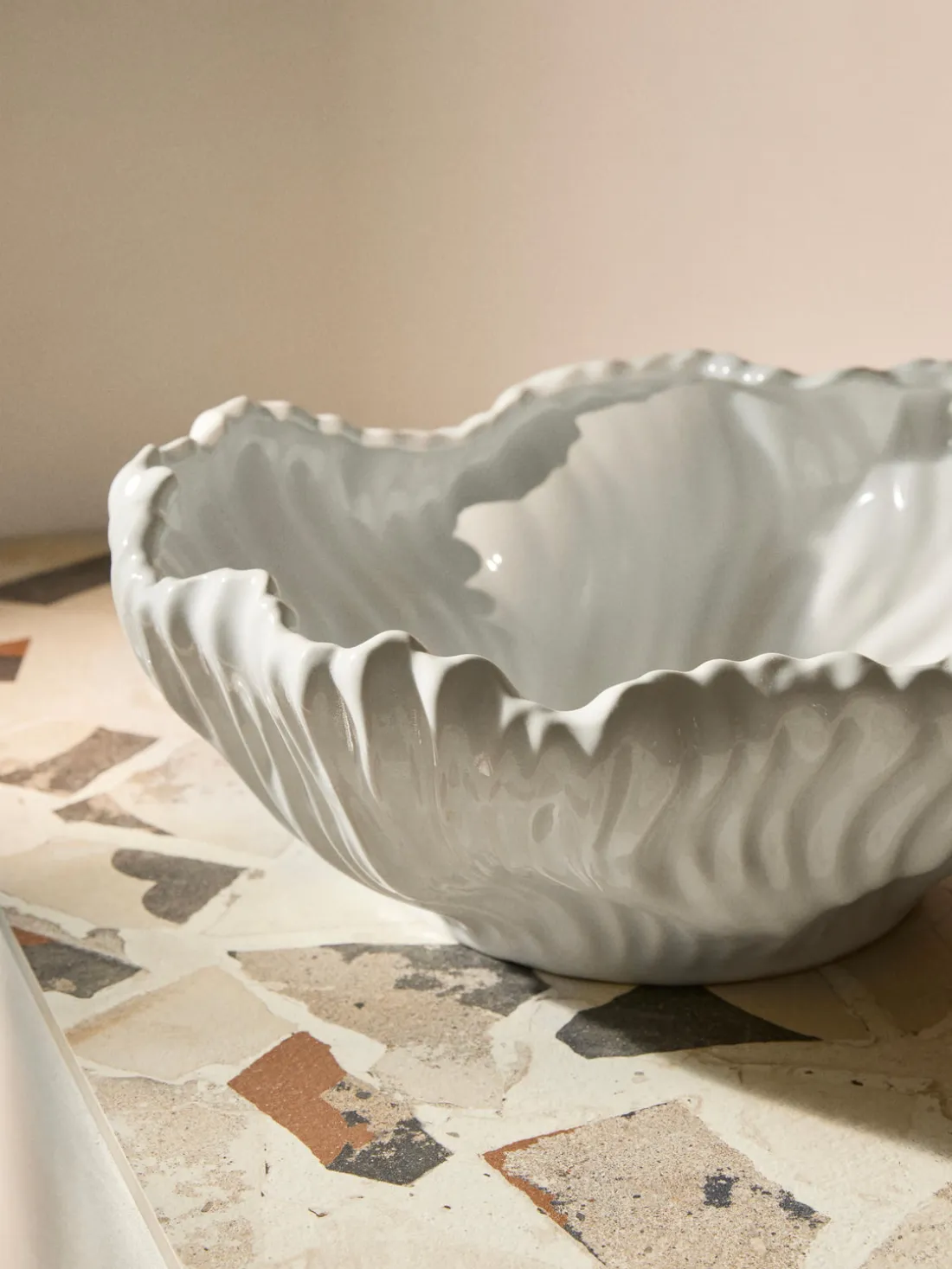 Bol decorativo con borde acanalado XL Milazzo