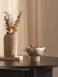 Bol decorativo de mármol Fossil, 15 cm