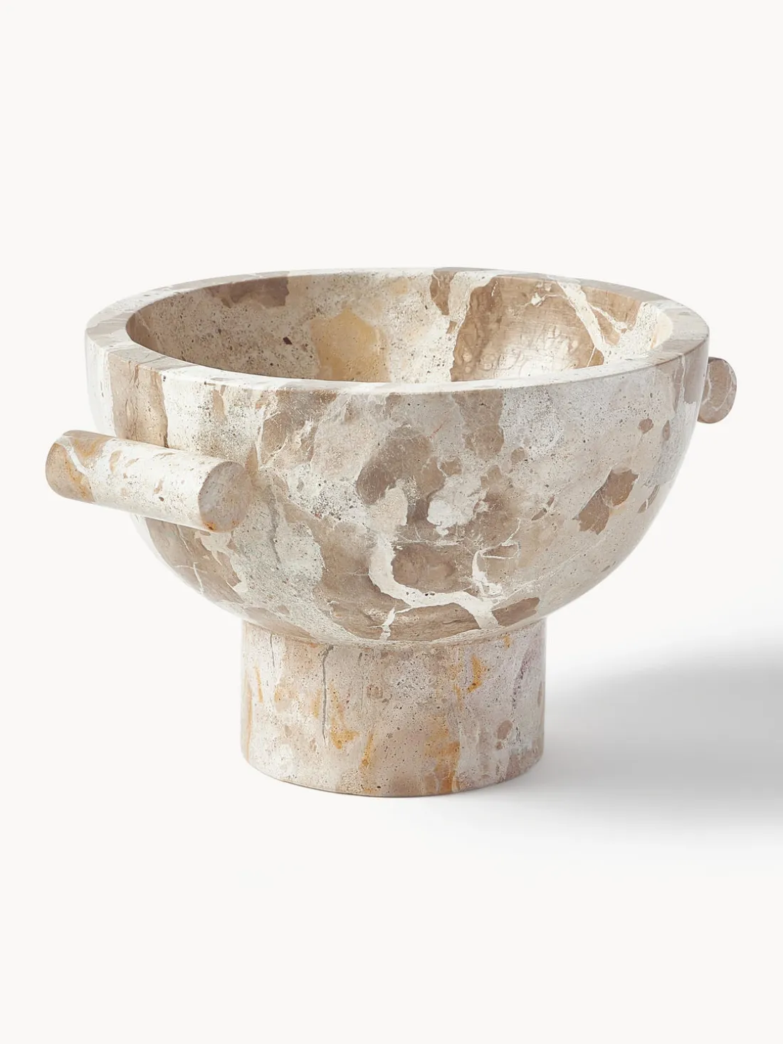 Bol decorativo de mármol Fossil, 15 cm