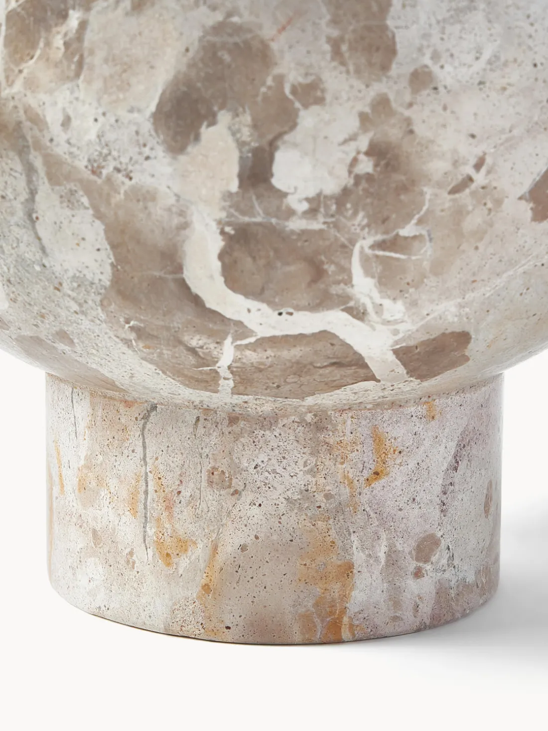 Bol decorativo de mármol Fossil, 15 cm