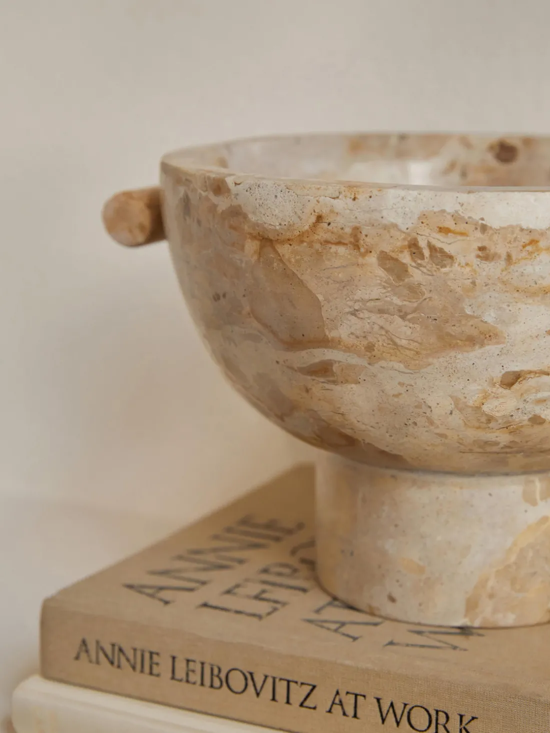 Bol decorativo de mármol Fossil, 15 cm