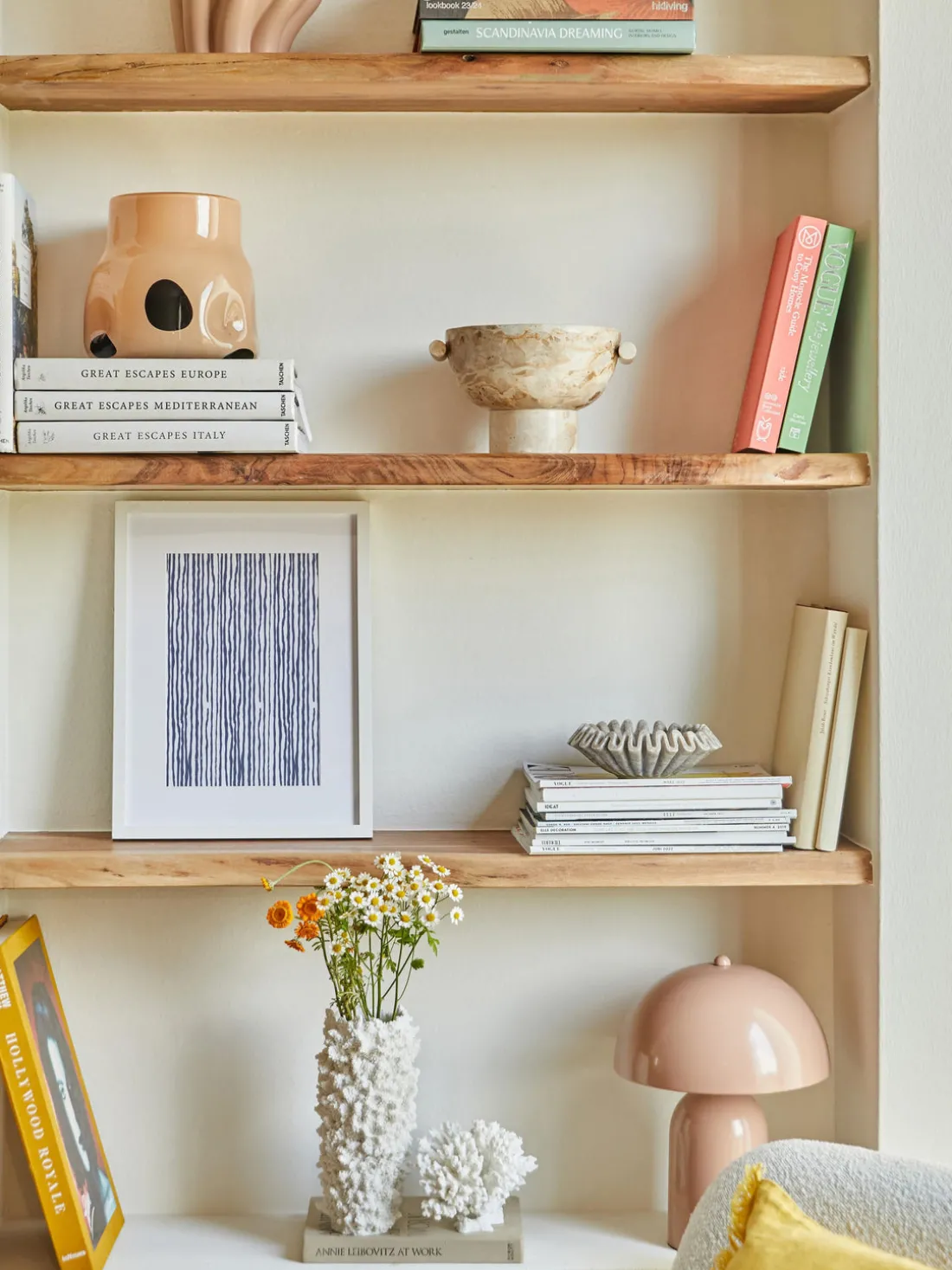 Bol decorativo de mármol Fossil, 15 cm