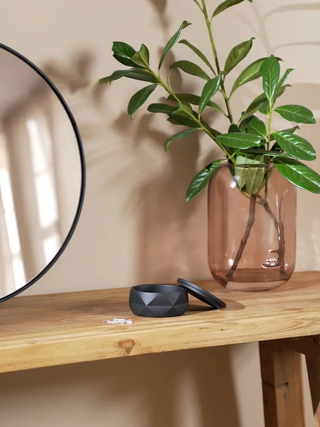 Bote para el baño de poliresina Crackle