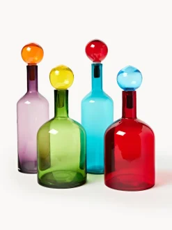 Botellas decorativas sopladas Bubbles, 4 uds.
