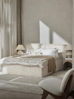 Cama continental de pana Lennon