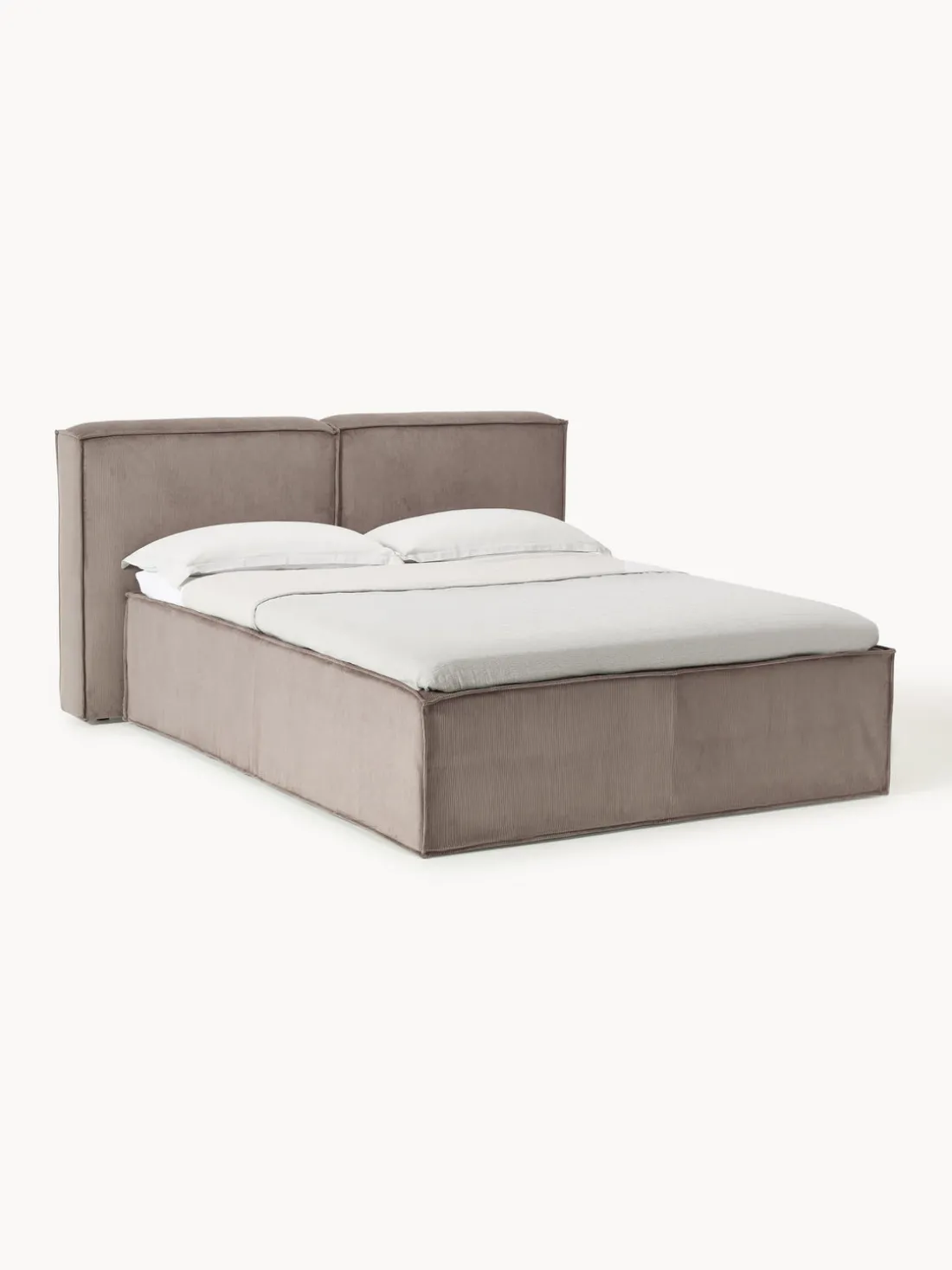 Cama continental de pana Lennon