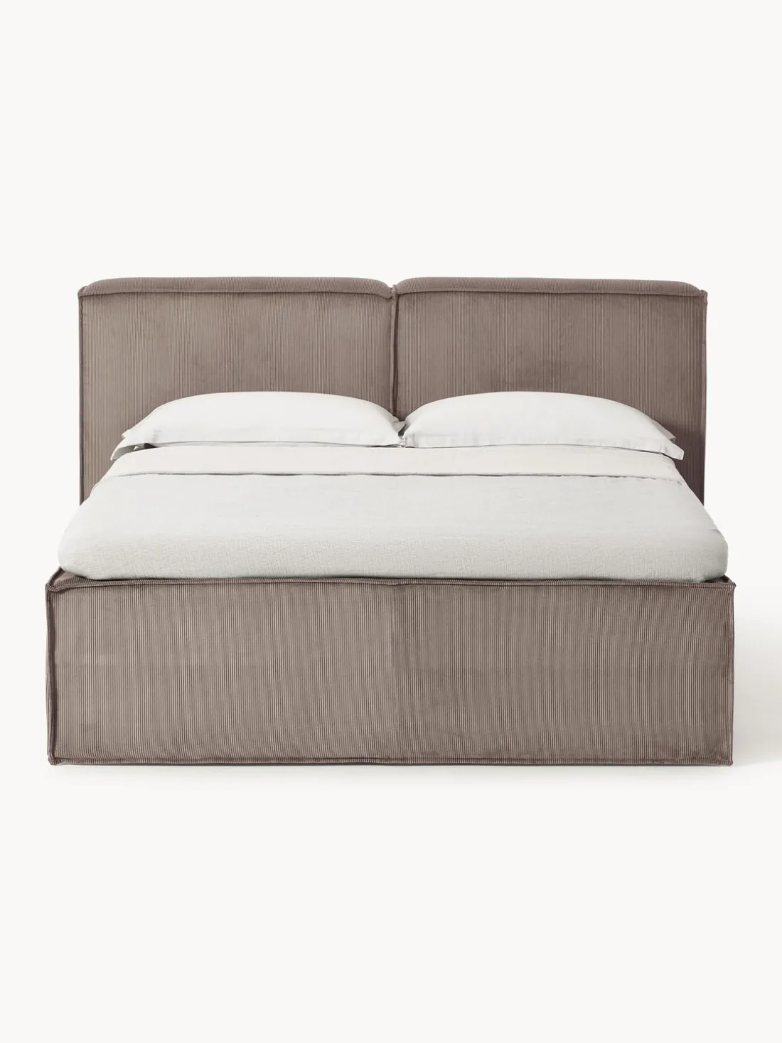 Cama continental de pana Lennon