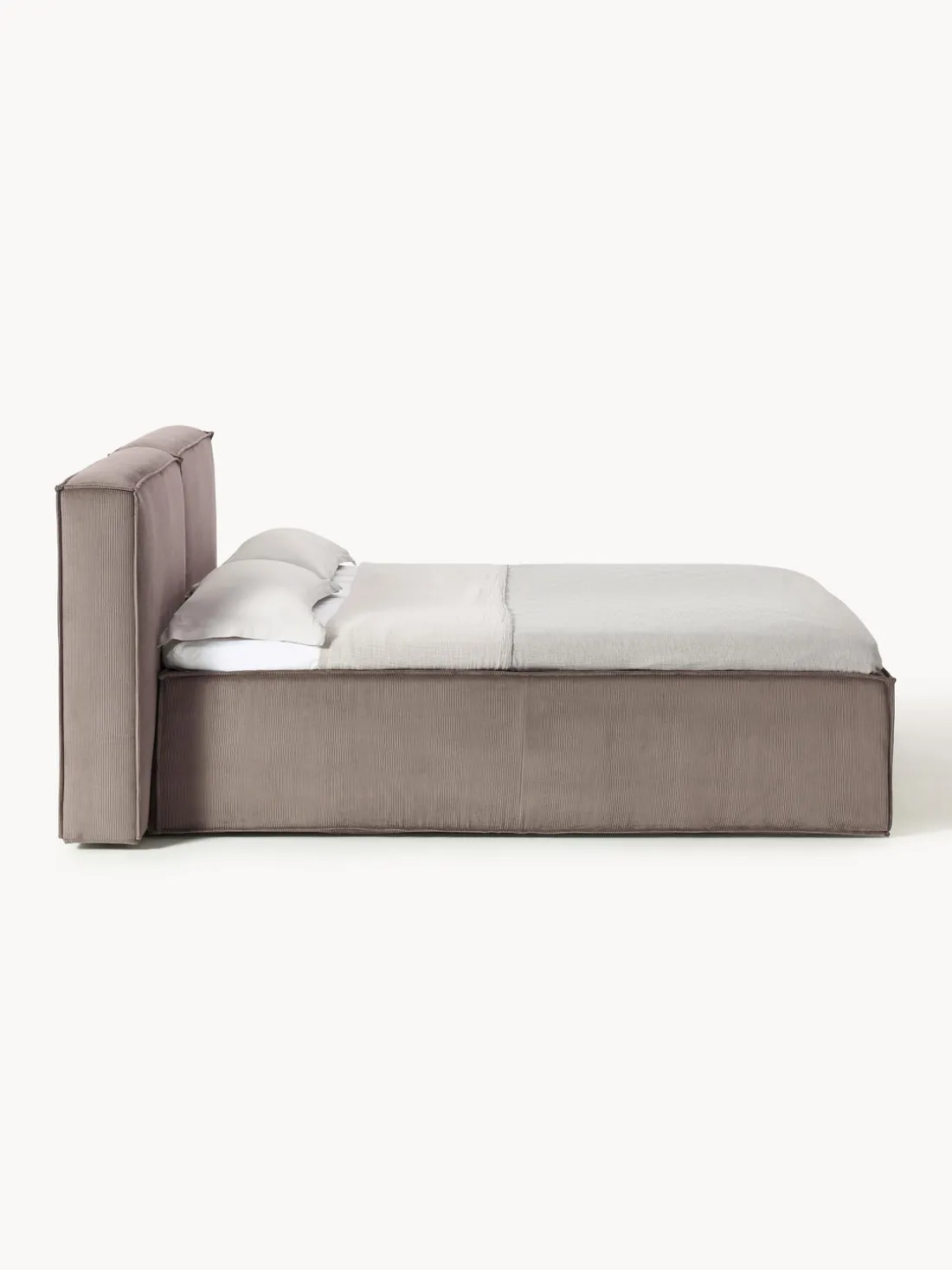 Cama continental de pana Lennon