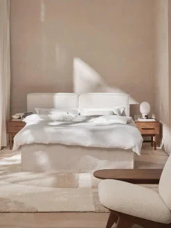 Cama continental en tejido bouclé Lennon